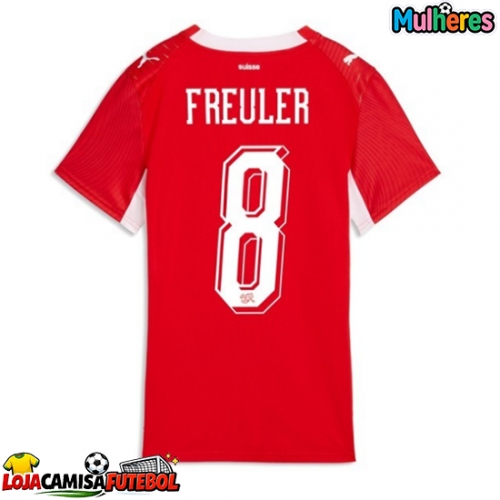 Camisa de Futebol Suíça Ruben Vargas #17 Equipamento Principal Mulheres Mundo 2026 Manga Curta